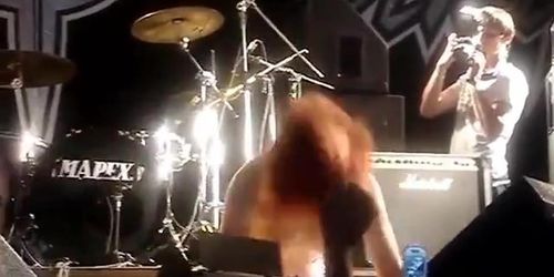 sexy girls flashing public nude rock concert striptease