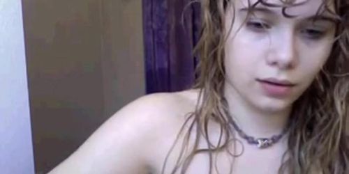 cute teen in shower