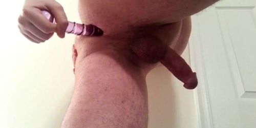 fucking twink ass with glass dildo until i cum