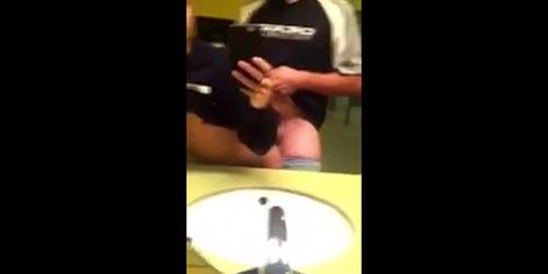 Two twinks fucking in public toilet after practice