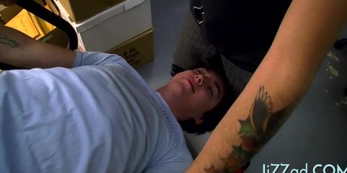 Gay plays with penis and cums