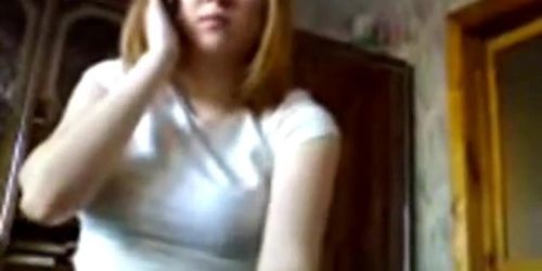 Blowjob and handjob by Redhead Russian Teen while on ph