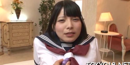 Skilled ai uehara cums from meat licking