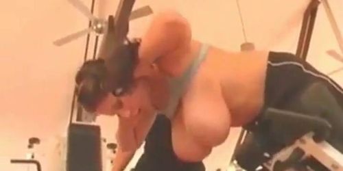 incredible big boobs in public gym