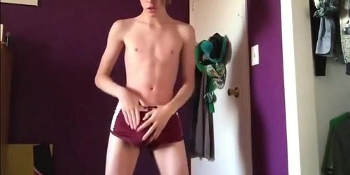 Andrew Stripping and teasing in short shorts