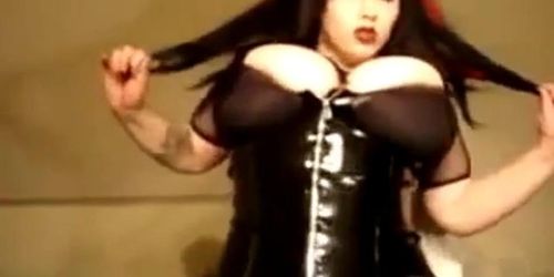 Gothic beauty with gigantic tits