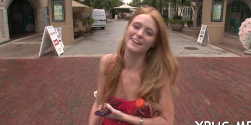 Dishy busty redhead paris banged hard