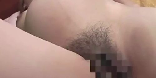 Pregnant asian gets hairy pussy toyed