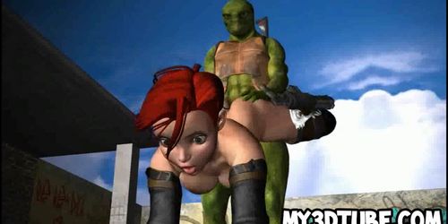 3D Lara Croft getting fucked hard by a Ninja Turtle