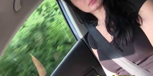 Hitchhiking euro beauty carpools naked