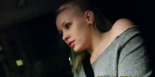 Amateur hitchhiker slut is toying with cock