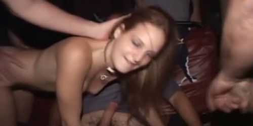 Real amateur slut gang fucked