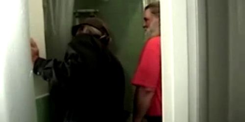 Straight fat redneck takes a shower