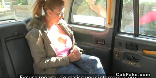 Bbw with huge tits banged in fake taxi in public