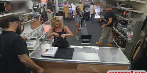 Masculine gym trainer pawns her pussy and pounded for m