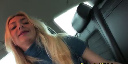 Hitch hiking blonde babe sucking cock