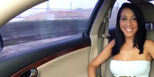 Stranded latina hottie blows her driver