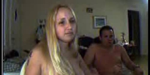 Sexy blonde girl chatting and sucking