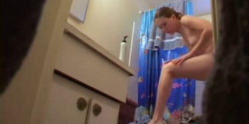 HIDDEN CAM Watching Teen Babe Shower And Change