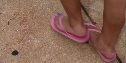 Following Mexican Feet in Flip Flops Makes My Dick Stif