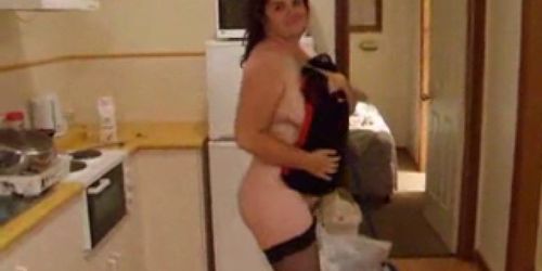 chubby wife stripping