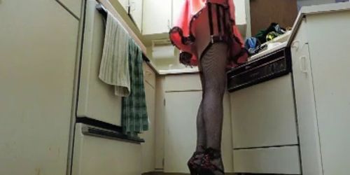 Sissy Ray in Satin Maid uniform