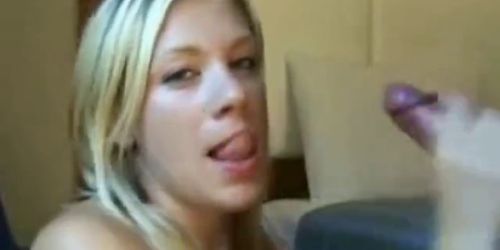 Teen Blonde blowjob Handjob