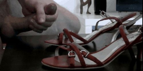 I'm masturbating on my wife's high heels