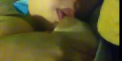 Horny girl sucking her tits and masturbating