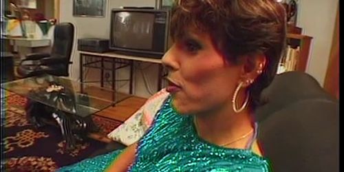 Hot real lady joins in a short-haired tranny sucking ha