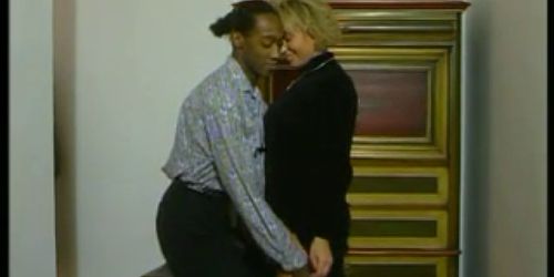 German Blonde MILF & Freaky Black Guy