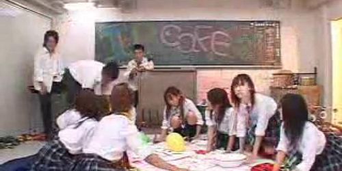 Japanese school girls group sex