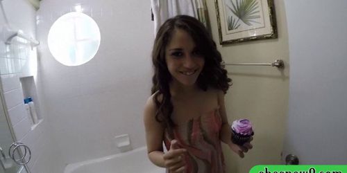 Tight amateur girlfriend gets pounded in the bathroom