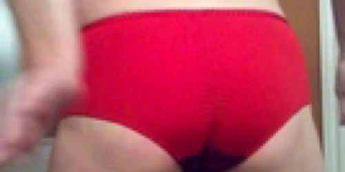 My Sissy Ass Hairbrush Spanked in Red Panties