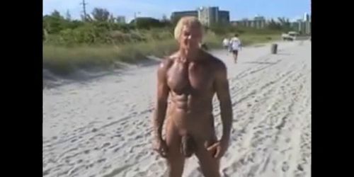 older bodybilder nude on beach