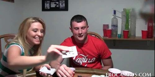 College poker sex game with boob flashing