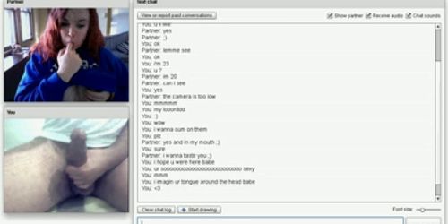 OMEGLE #9: CUM With a Readhead (doggystyle - boobs)