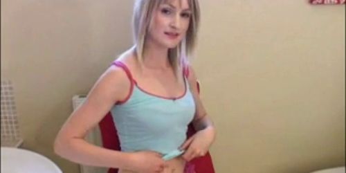 Blonde Teen Showing Hairy In Bathroom by TROC