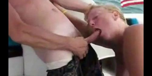 Shocking Mature wife deepthroat lover on a boat