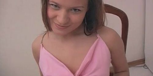 Gorgeous Little Teen Gobbles Down Cock