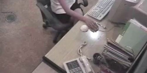 Hidden Security Spy Cam Caught Office Girl Masturbating