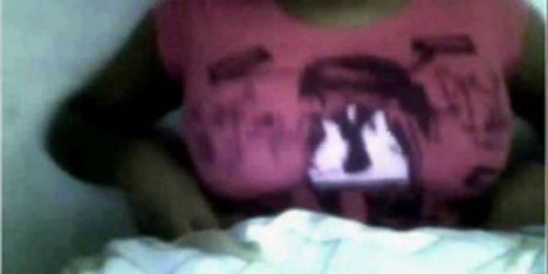 Black and white flashing tits on cam