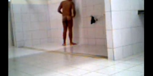 caught a guy turned on in gym shower