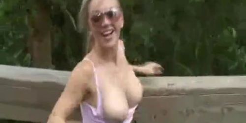 Hot girl gets fucked and creampied public outside!