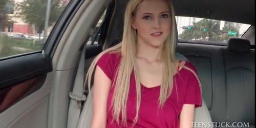 Splendid blonde hitchhikes for a free ride