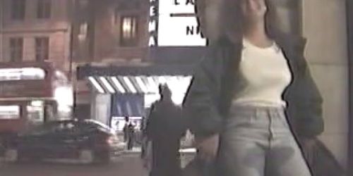 Woman caught squirting through jeans in public