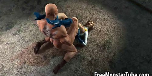 Yummy 3D Powergirl getting fucked hard outdoors
