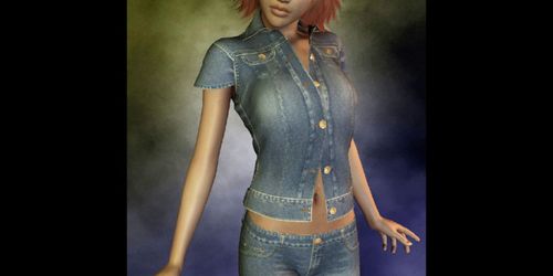 3d Babe Dressed all in Denim