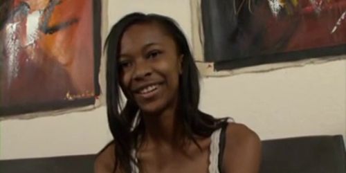 Ebony teen's first anal