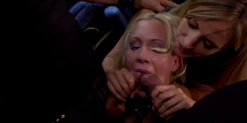 Blonde in bondage fisted in public cafe (Celina Davis)